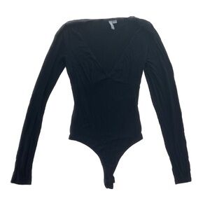 ASOS | S | Women | Black Sexy Low Cut Long Sleeve Bodysuit